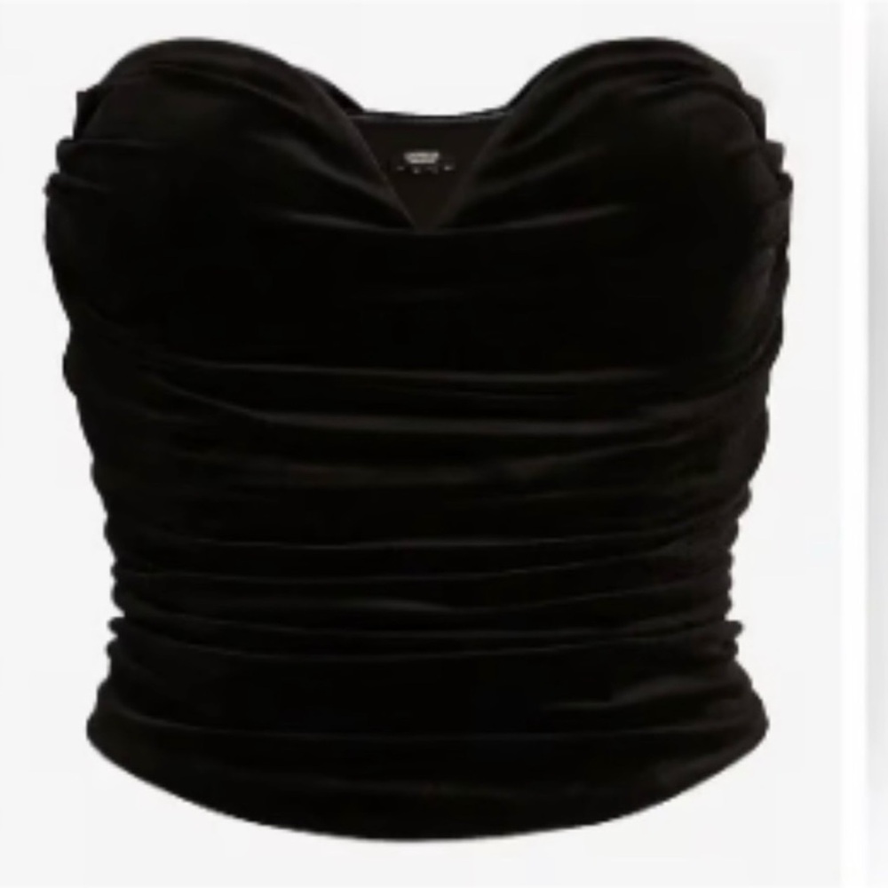 Express velvet bustier top